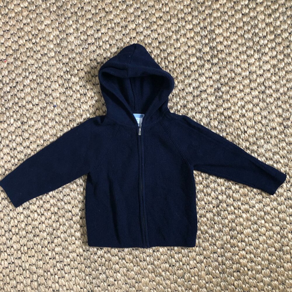 Jacadi Boys Cotton/Wool Navy Blue Hoodie 36M
